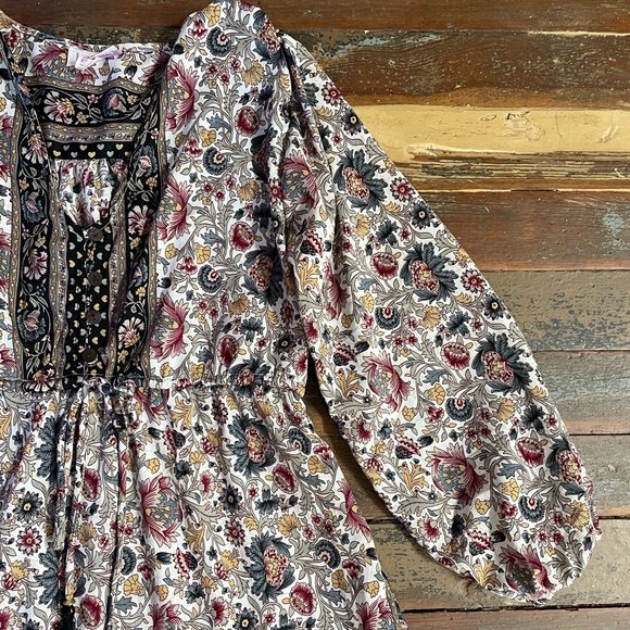 Anthropologie Boemo Maxi Ruffle Tiered Long Sleeve Dress - Sz LP 🧡🎀 - Picture 12 of 14